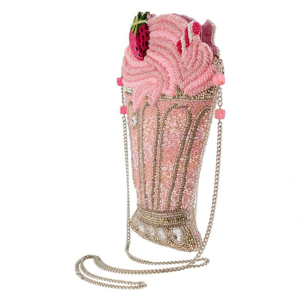 Mary Frances Shake It Up Strawberry Milkshake Crossbody Handbag Purse, Pink - Image 7