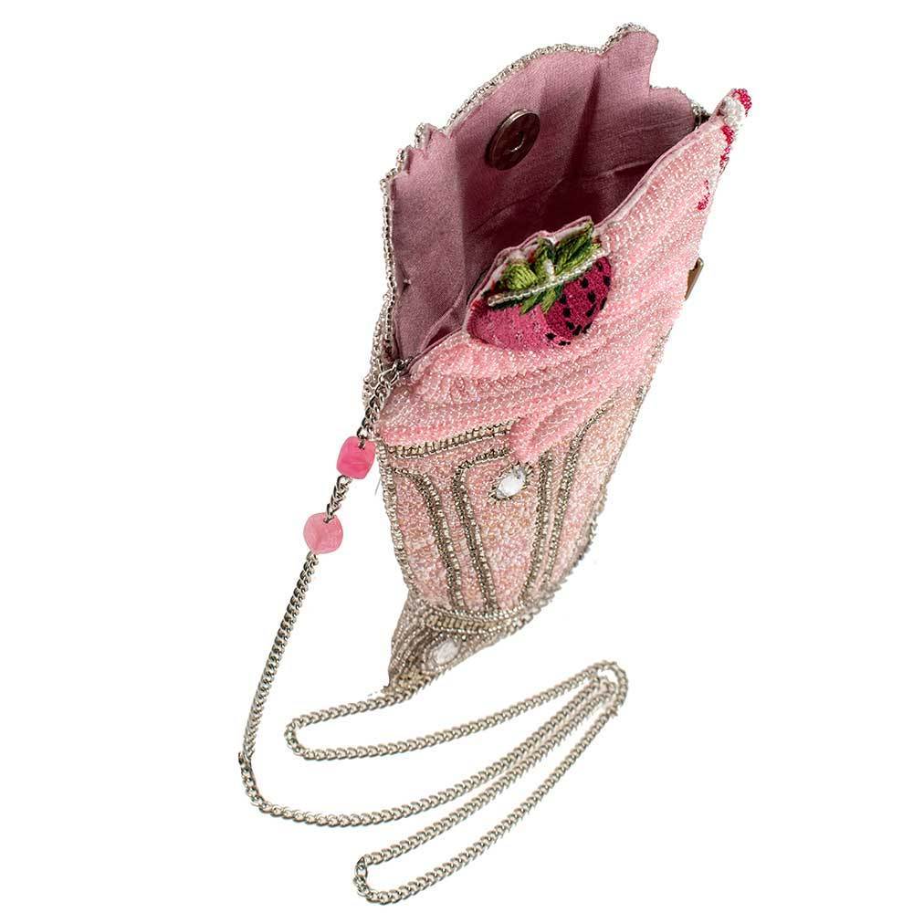 Mary Frances Shake It Up Strawberry Milkshake Crossbody Handbag Purse, Pink - Image 8