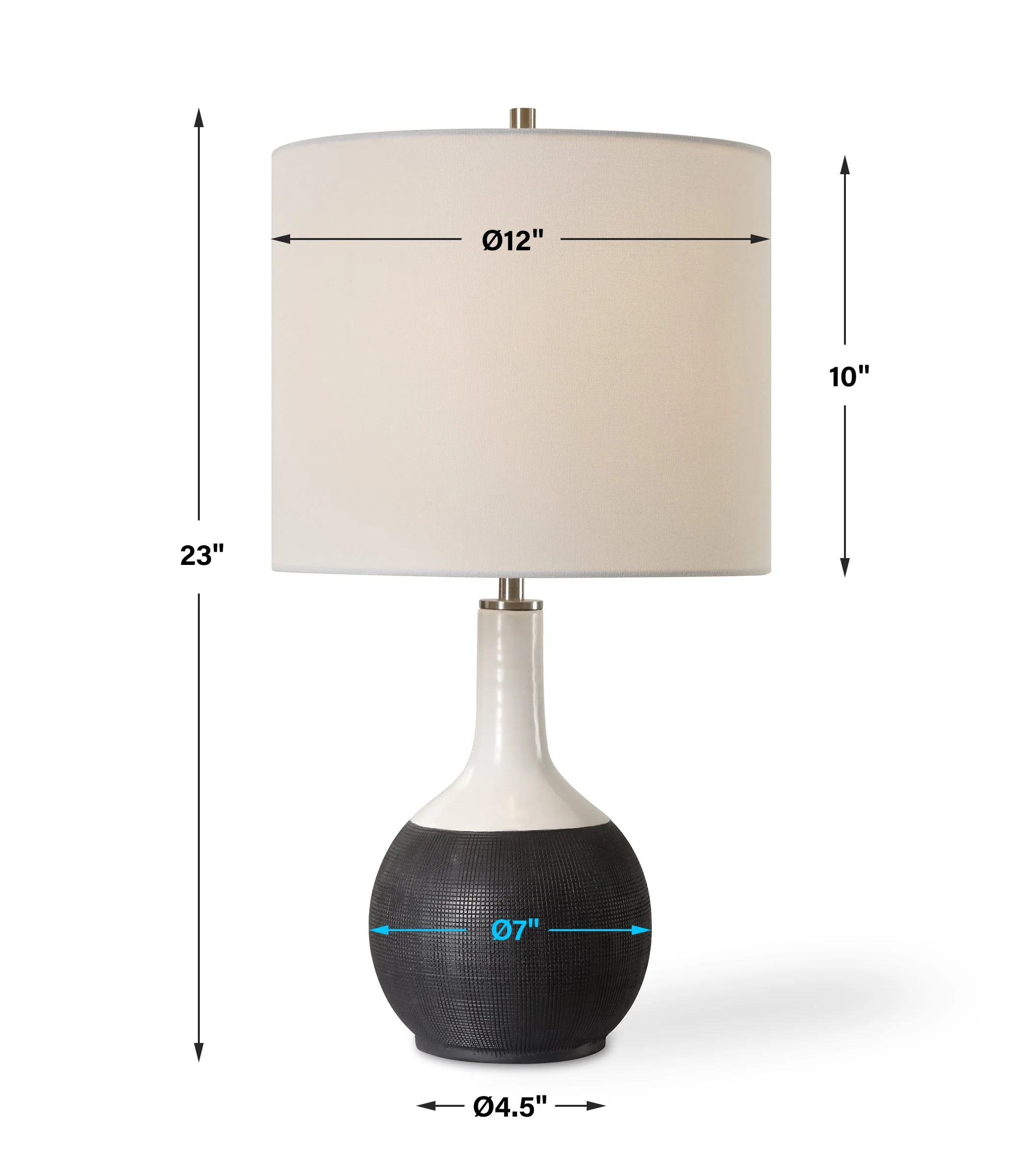 Matte Black Creamic Accent Lamp - Image 3