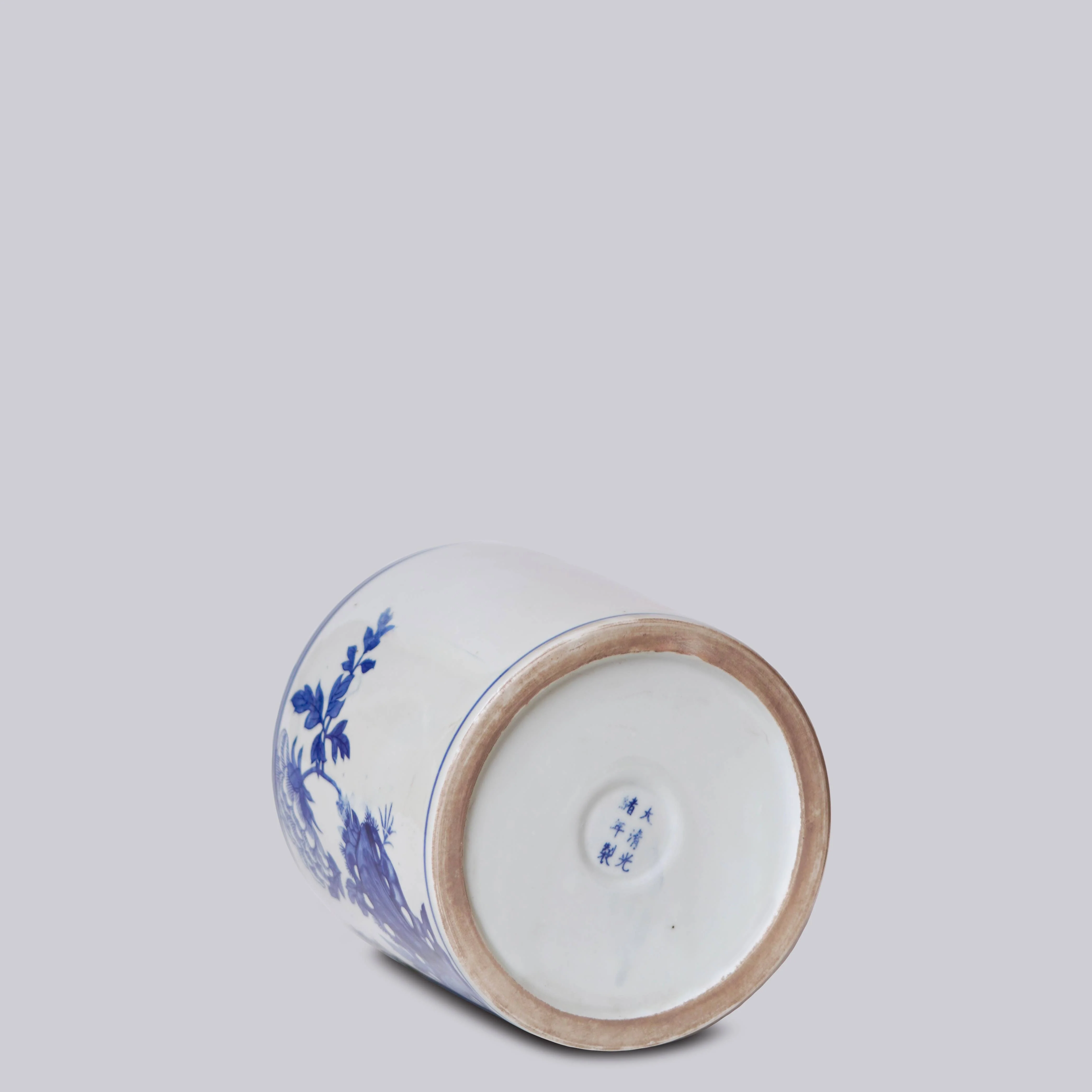 Medium Blue and White Porcelain Peony Cachepot - Image 6