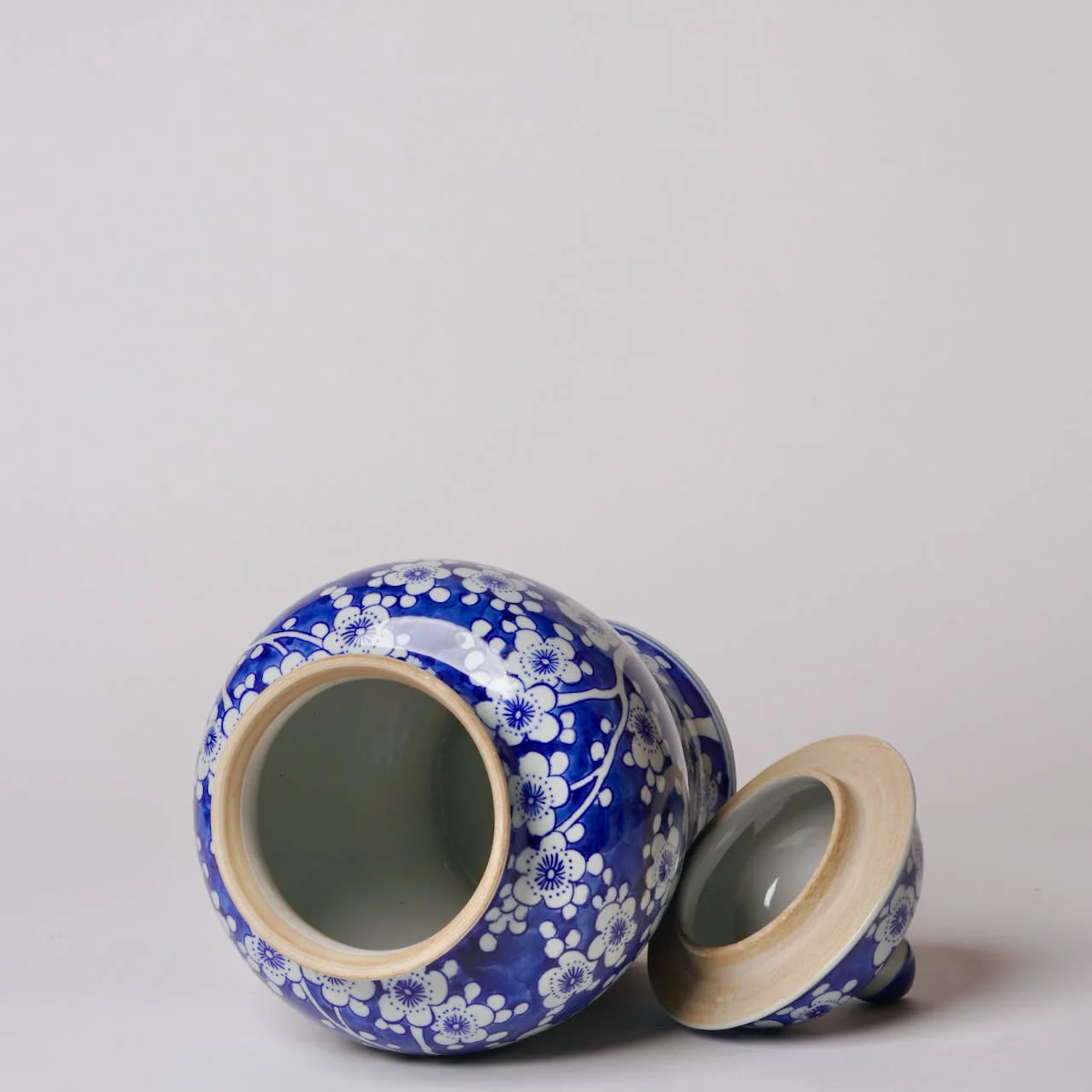 Medium Blue and White Porcelain Plum Blossom Temple Jar - Image 2