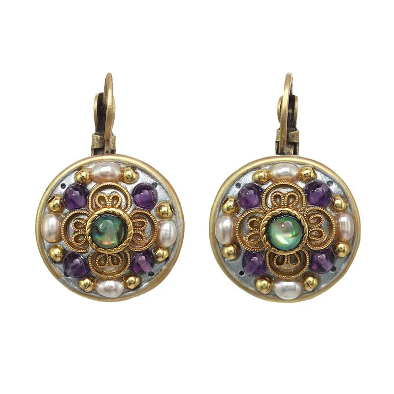 Michal Golan Amethyst Circle Earrings