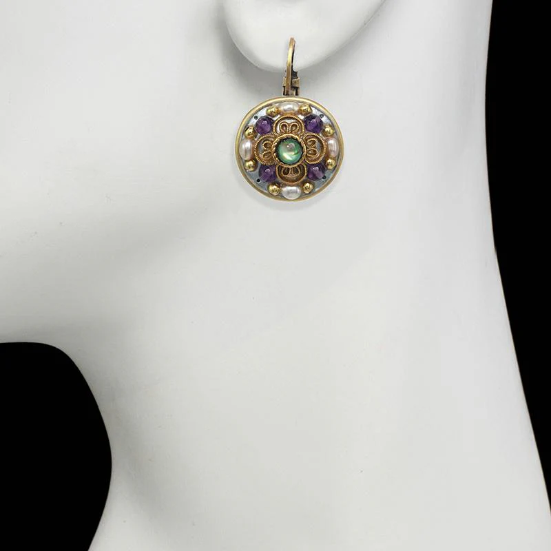 Michal Golan Amethyst Circle Earrings - Image 2