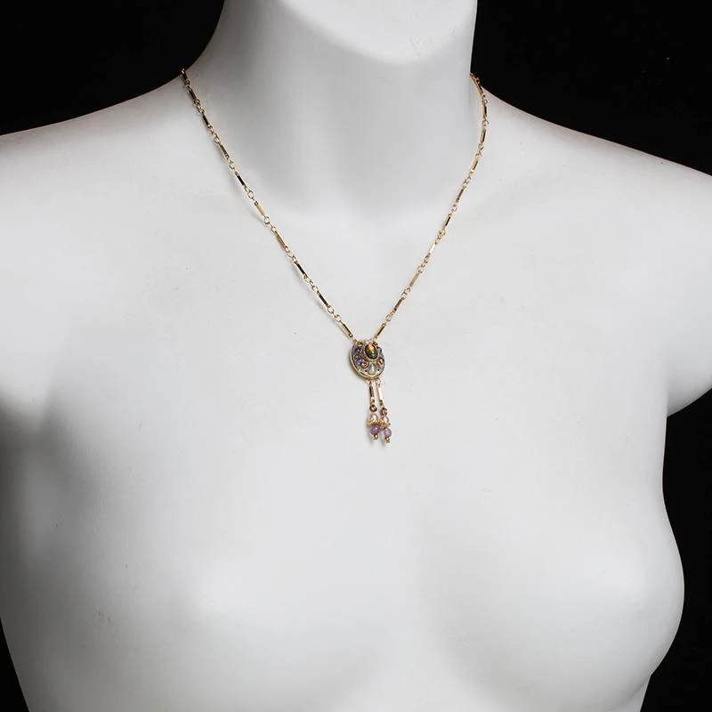 Michal Golan Amethyst Oval Dangling Necklace - Image 2
