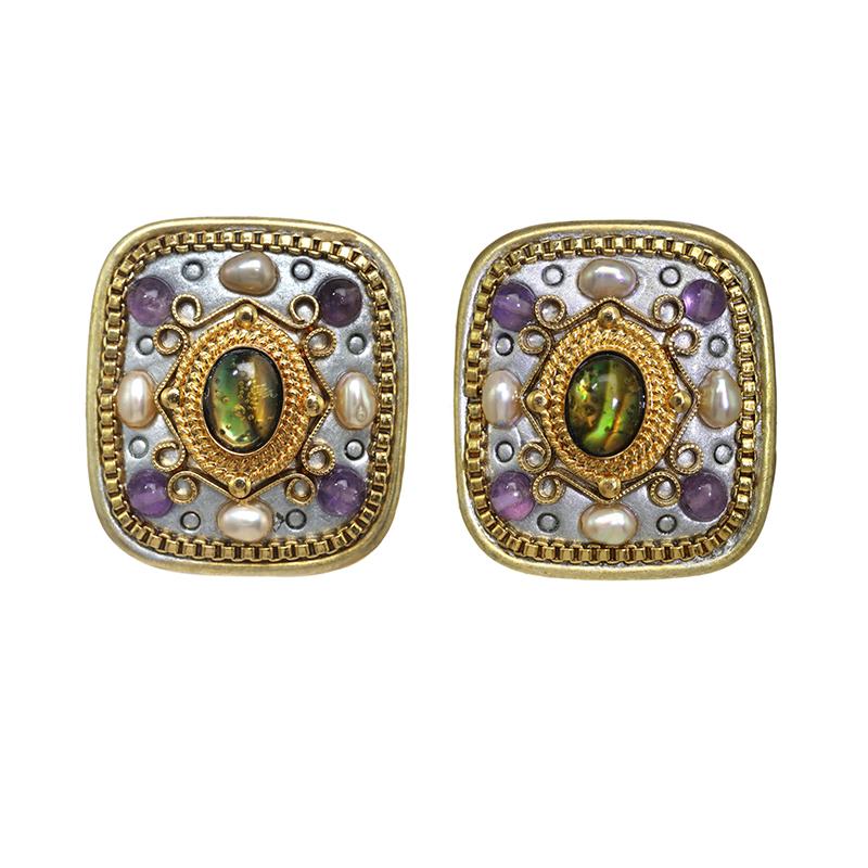 Michal Golan Amethyst Square Earrings