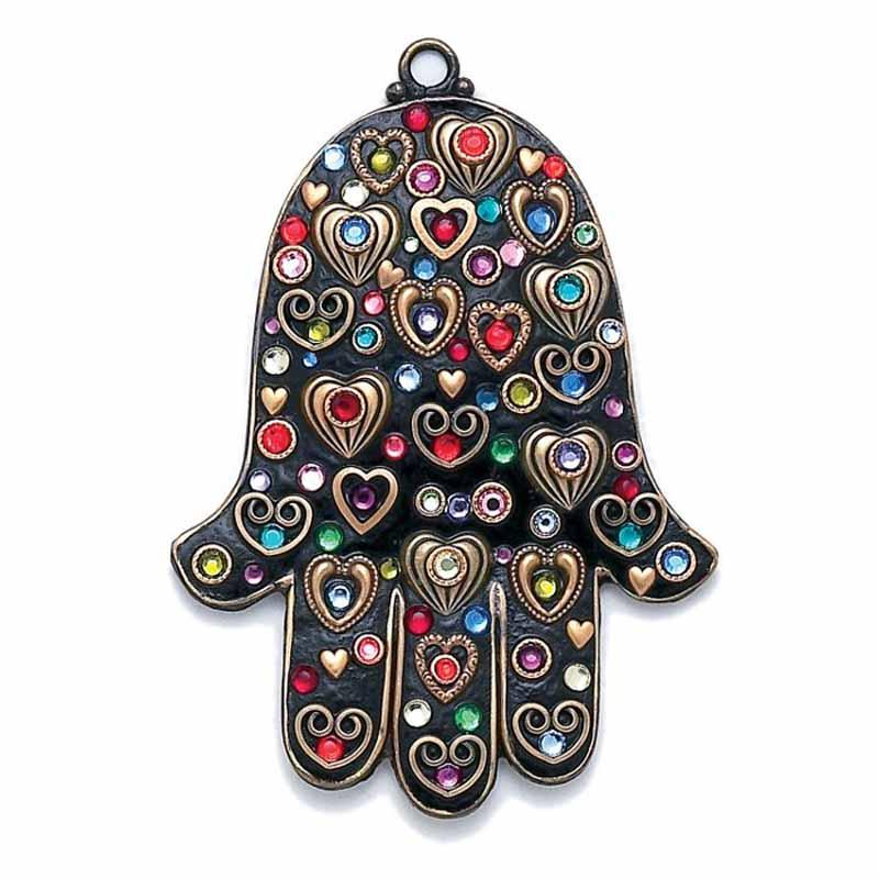 Michal Golan Black Heart Wall Hamsa