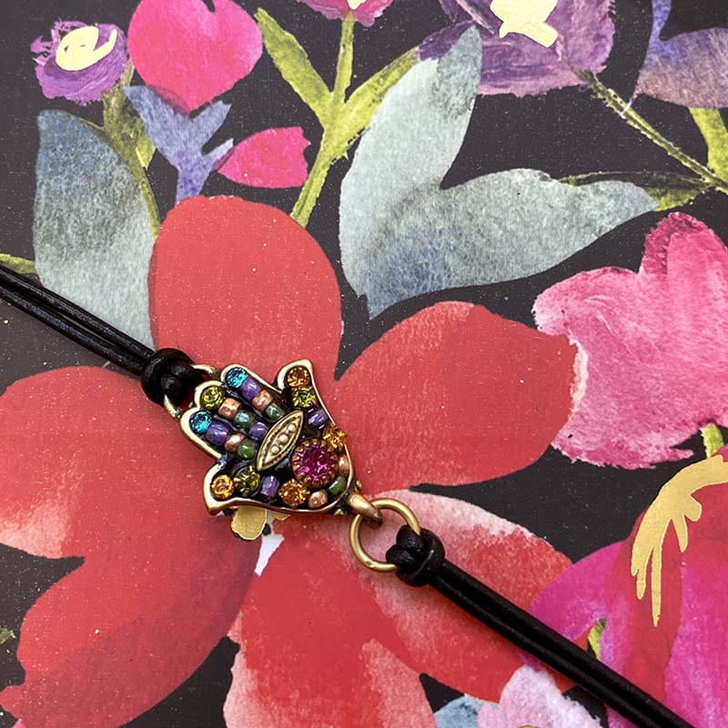 Michal Golan Black Multi-Bright Hamsa Bracelet - Image 3