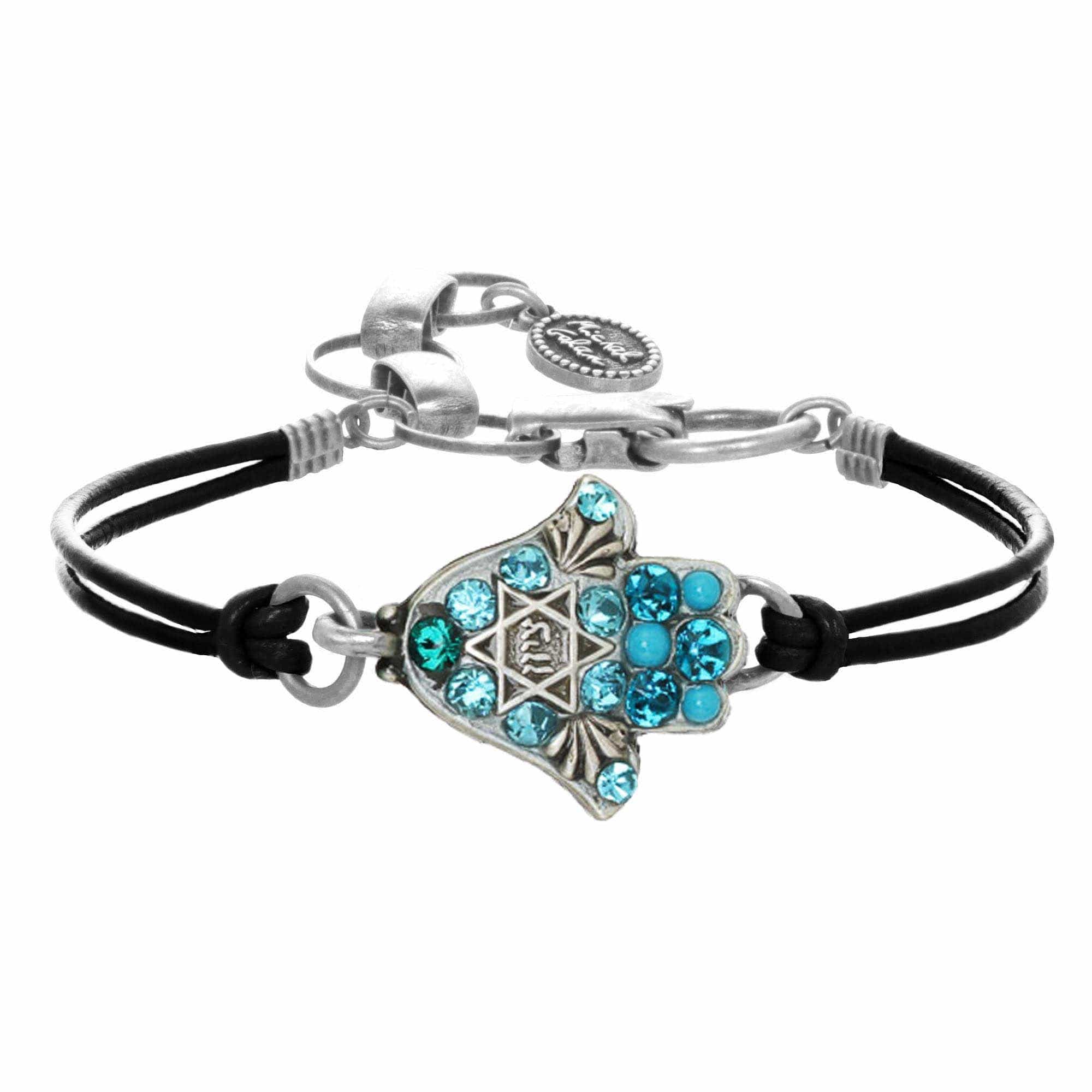 Michal Golan Blue and Silver Hamsa Bracelet