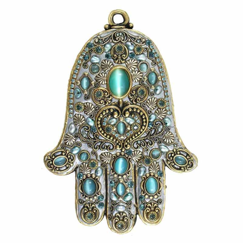 Michal Golan Blue Pearl Wall Hamsa
