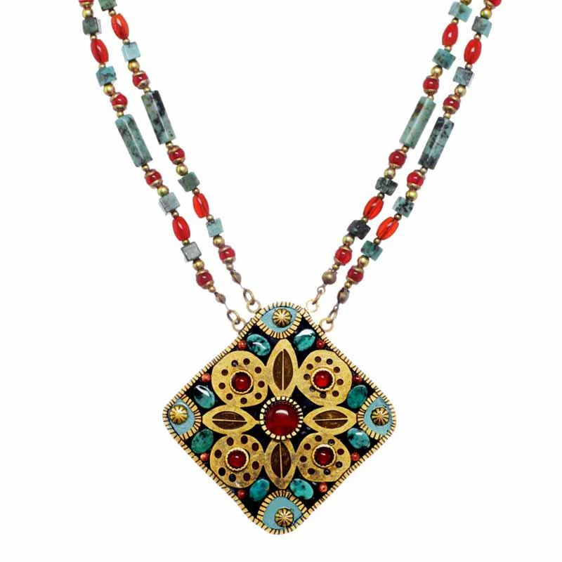 Michal Golan Earth Diamond Medallion Necklace