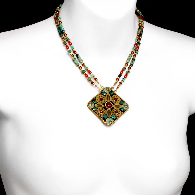 Michal Golan Earth Diamond Medallion Necklace - Image 2