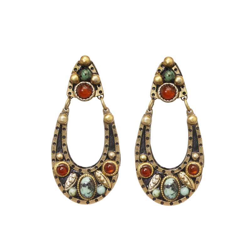 Michal Golan Earth Drop Hoop Earring