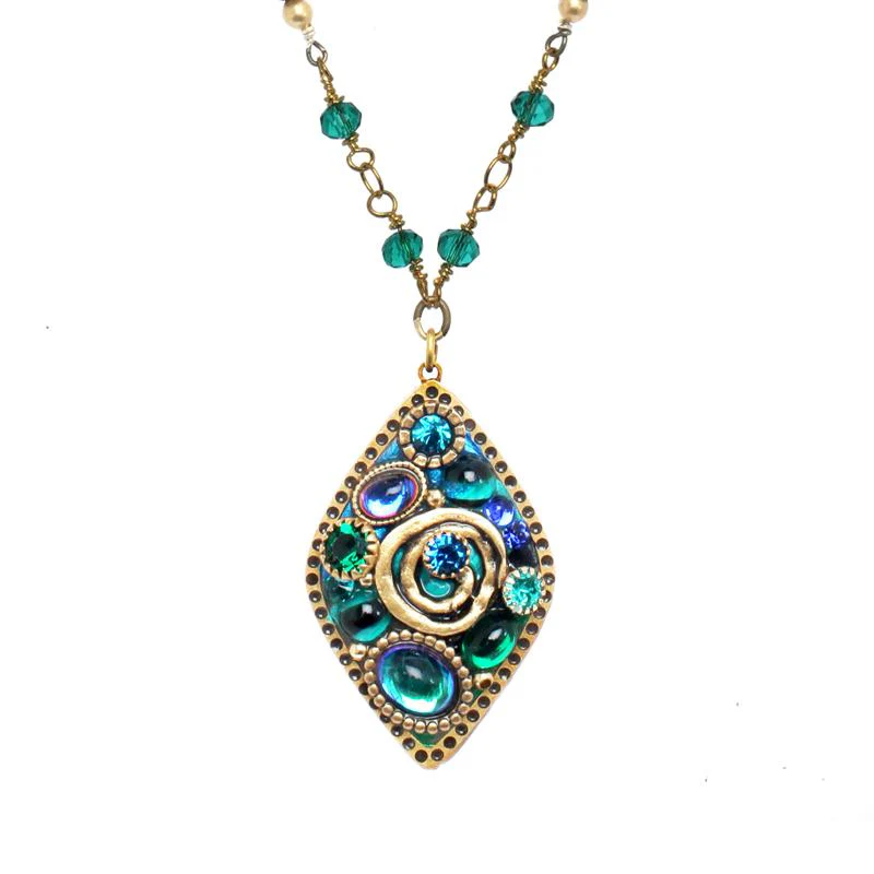 Michal Golan Emeral Beaded Pendant Necklace - Image 2
