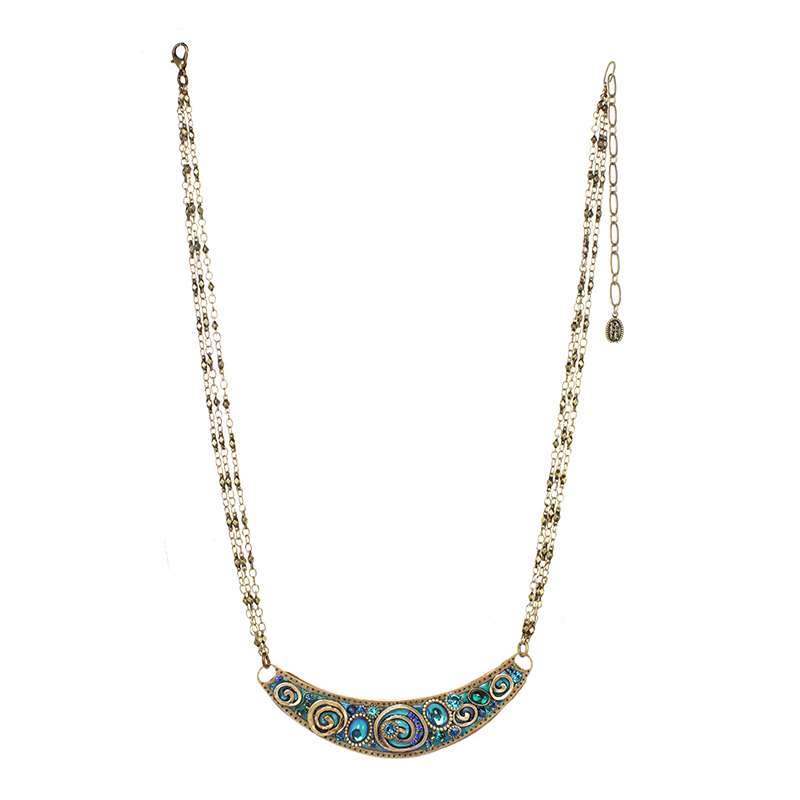 Michal Golan Emerald Crescent Necklace - Image 2
