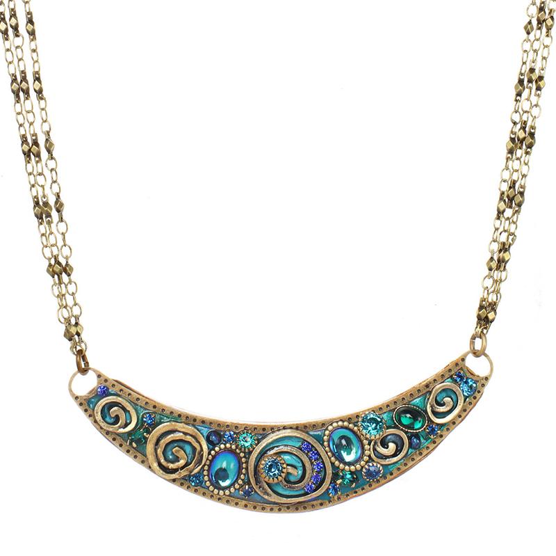 Michal Golan Emerald Crescent Necklace - Image 4