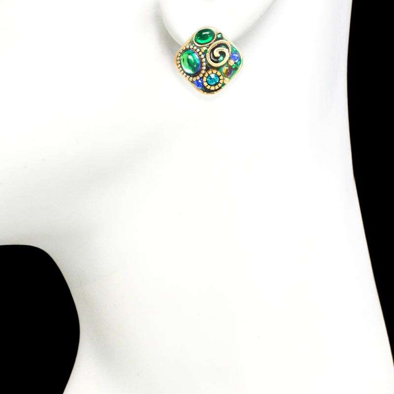 Michal Golan Emerald Diamond Earrings