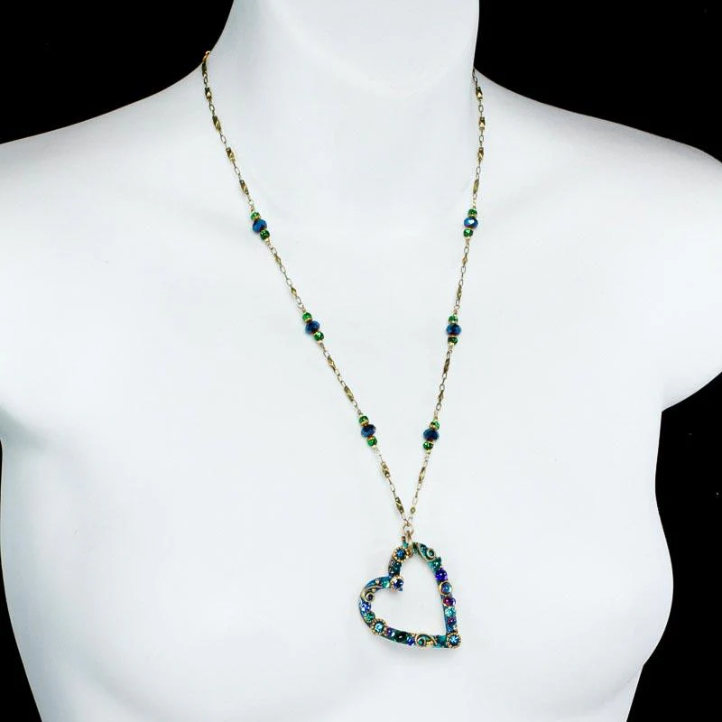 Michal Golan Emerald Open Heart Pendant Necklace - Image 2
