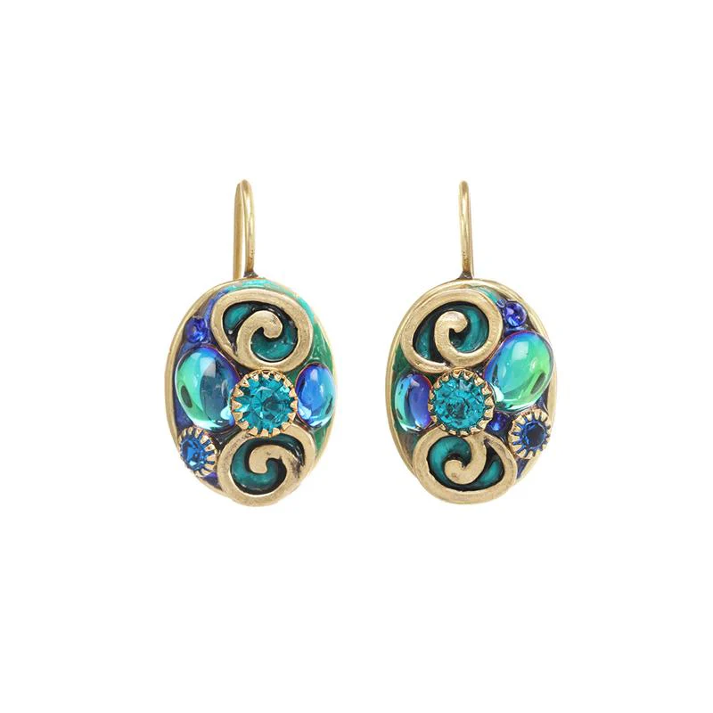 Michal Golan Emerald Oval Earrings - Image 2