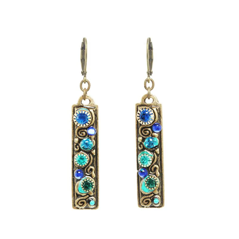 Michal Golan Emerald Rectangle Earrings