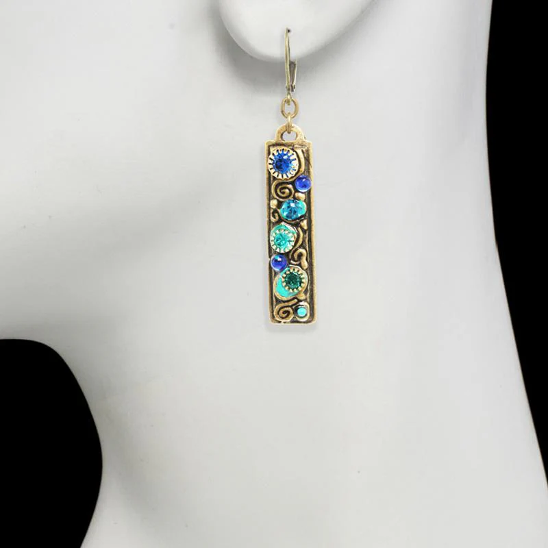 Michal Golan Emerald Rectangle Earrings - Image 3