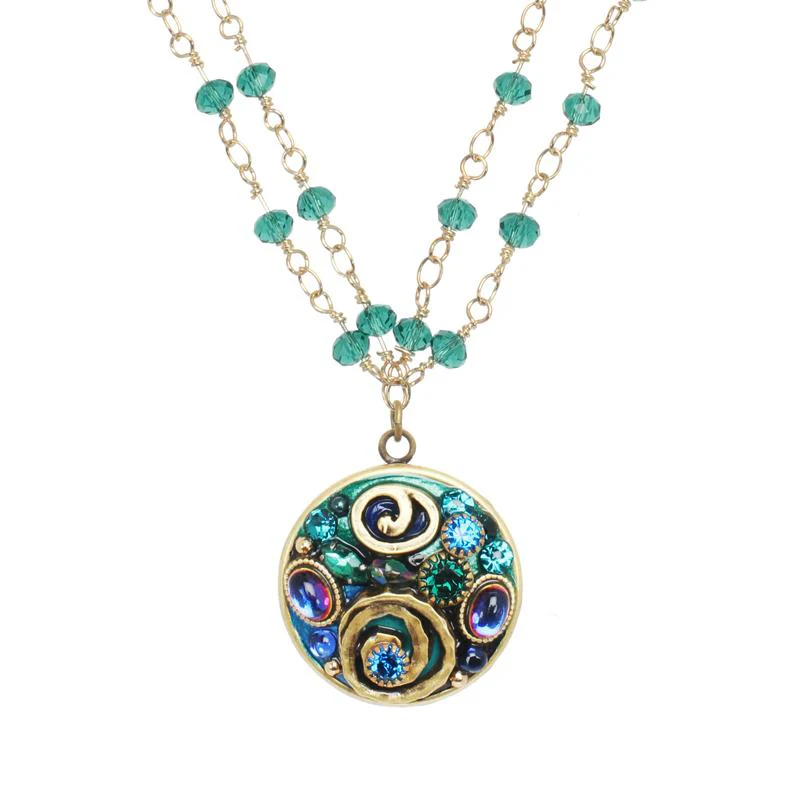 Michal Golan Emerald Small Circle Necklace - Image 2