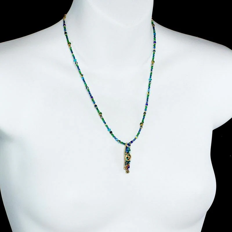 Michal Golan Emerald Small Rectangle Pendant Necklace - Image 2