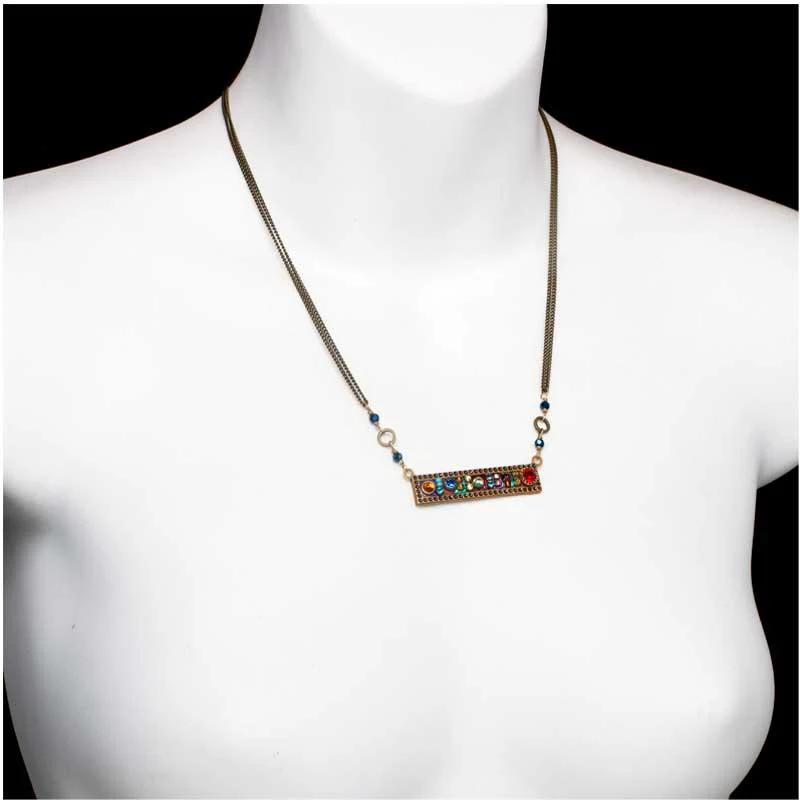 Michal Golan Multi Bright Bar Necklace - Image 2