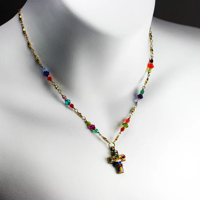Michal Golan Multi-Bright Cross Necklace - Image 2