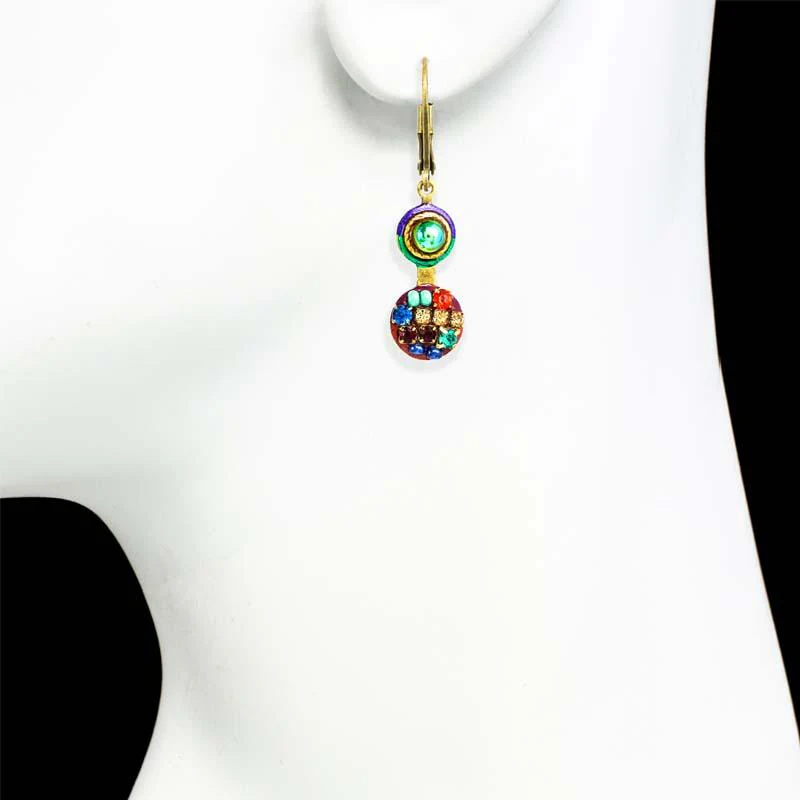 Michal Golan Multi-Bright Double Circle Earrings - Image 2