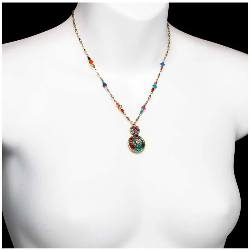 Michal Golan Multi Bright Double Circle Necklace - Image 2