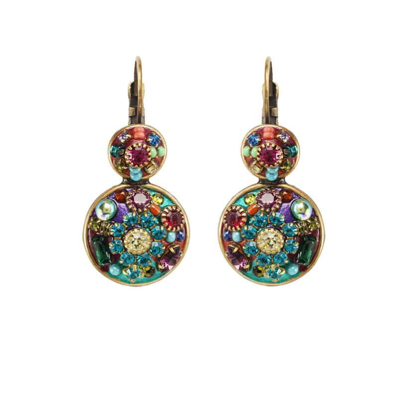Michal Golan Multi-Bright Double Round Earrings
