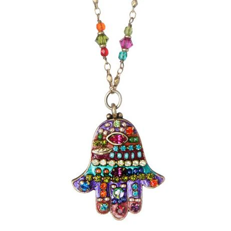 Michal Golan Multi-Bright Hamsa Necklace