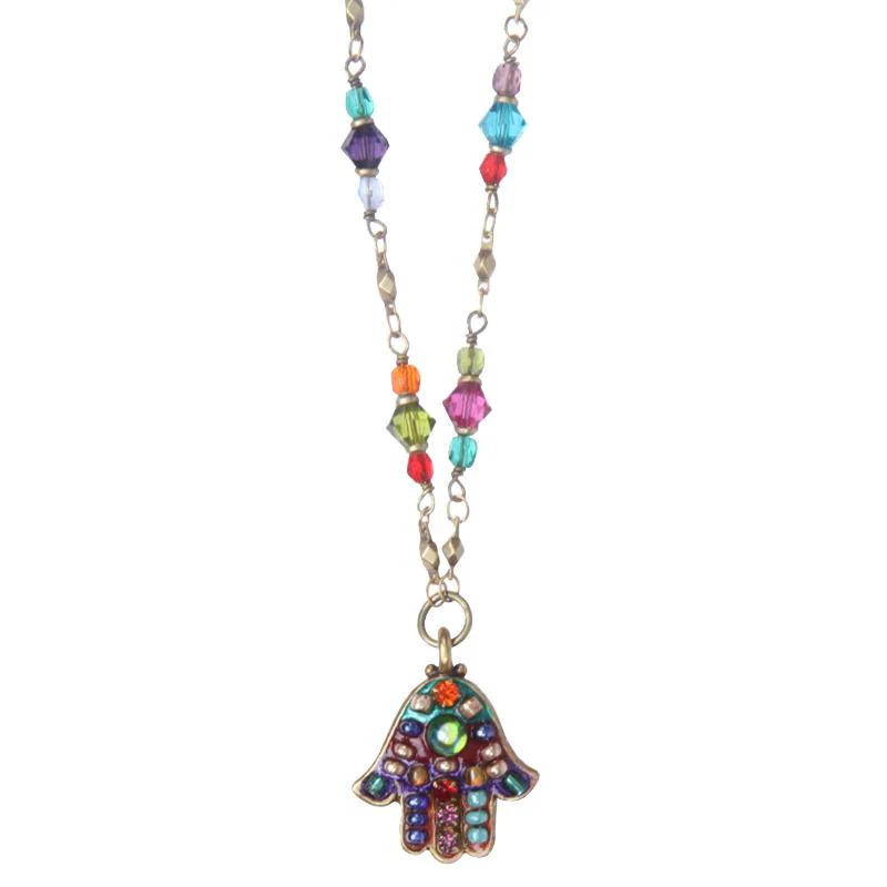 Michal Golan Multi Bright Hamsa Necklace