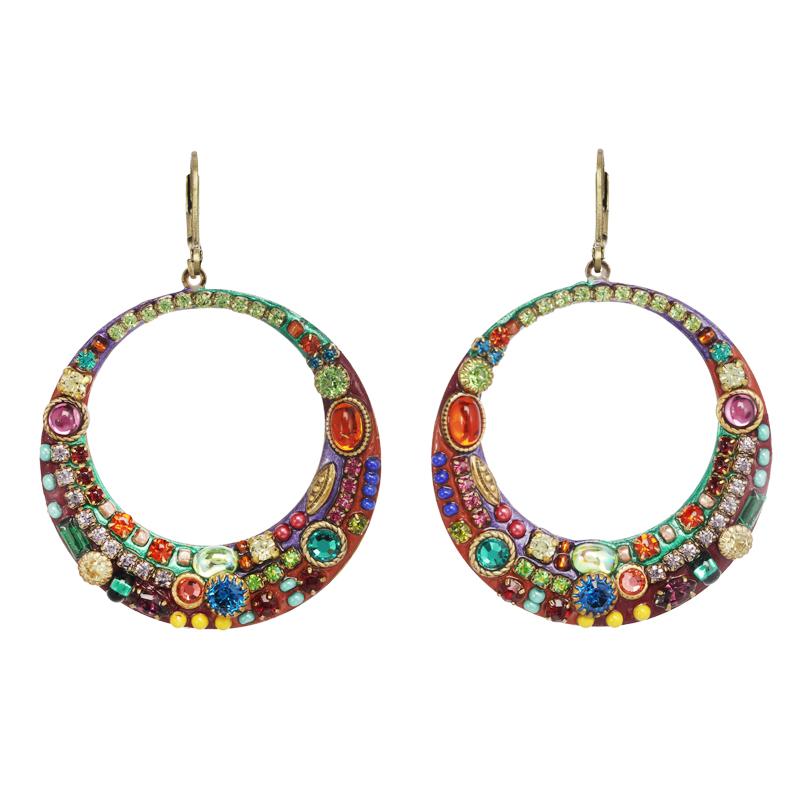 Michal Golan Multi-Bright Hoop Earrings