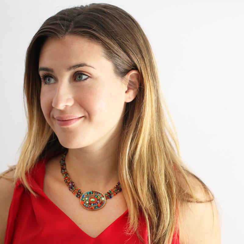 Michal Golan Multi-Bright Layered Oval Necklace - Image 2
