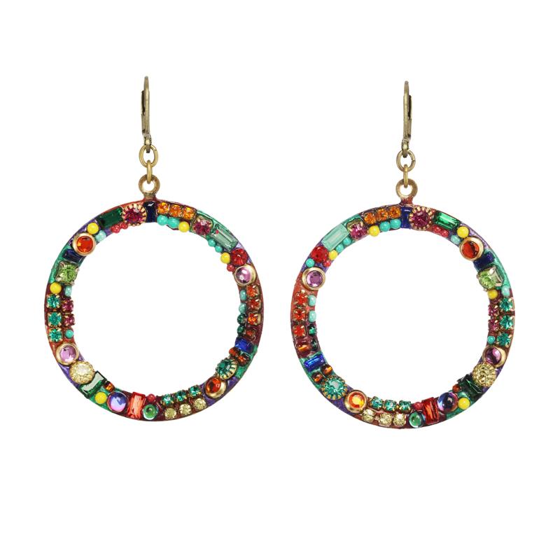 Michal Golan Multi Bright Open Circle Earrings