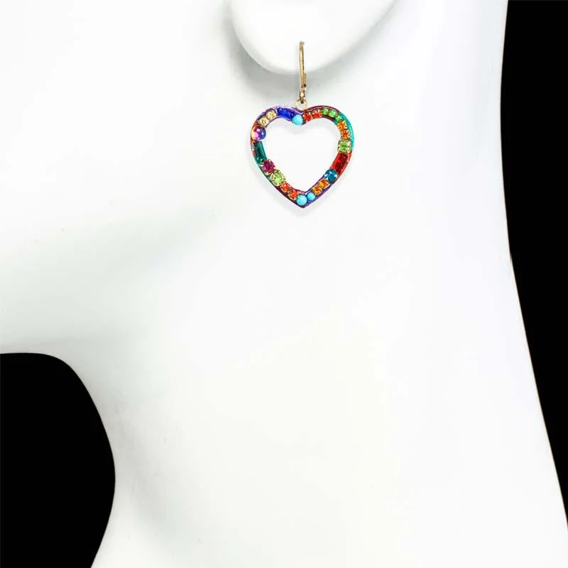 Michal Golan Multi-Bright Open Heart Earrings - Image 2