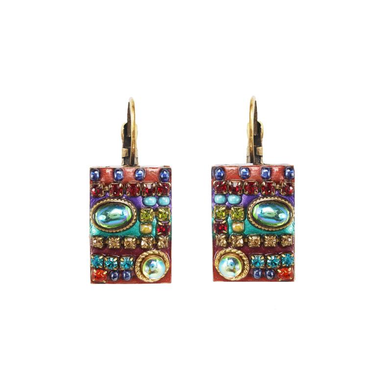 Michal Golan Multi Bright Rectangle Earrings