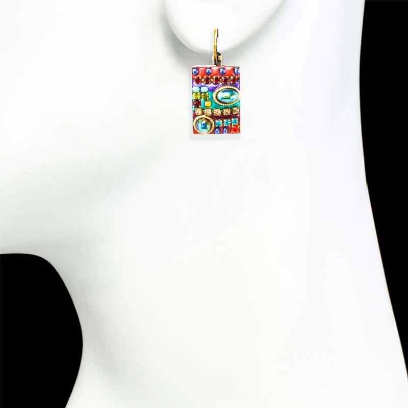Michal Golan Multi Bright Rectangle Earrings - Image 2