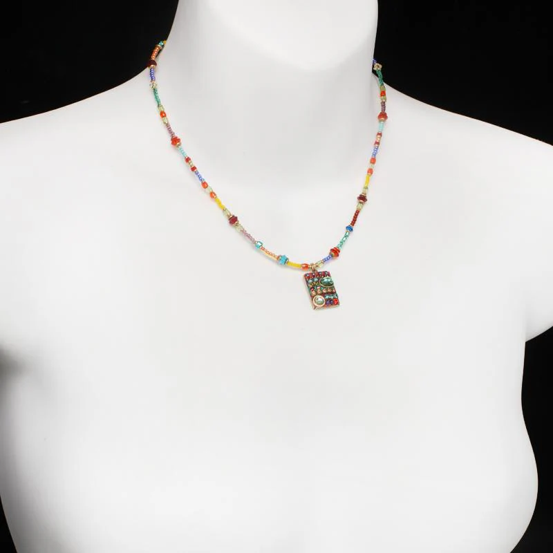 Michal Golan Multi-Bright Rectangle Necklace - Image 2
