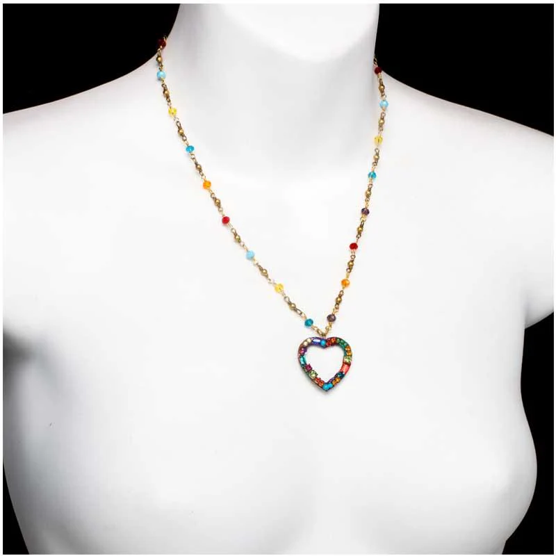 Michal Golan Multi Bright Small Open Heart Necklace - Image 2