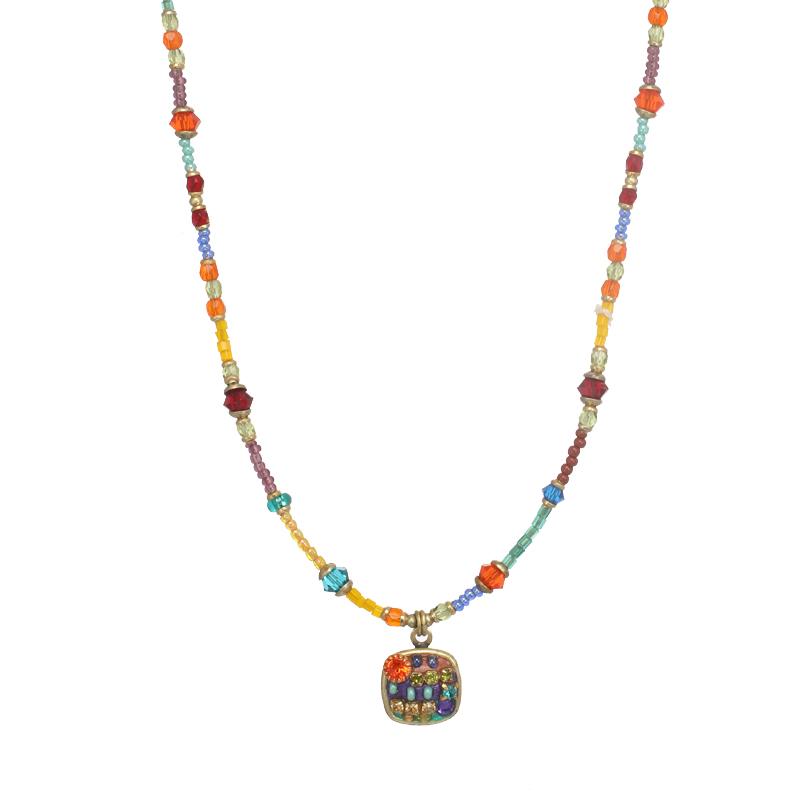 Michal Golan Multi-Bright Soft Square Necklace