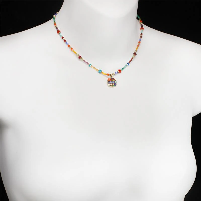 Michal Golan Multi-Bright Soft Square Necklace - Image 2