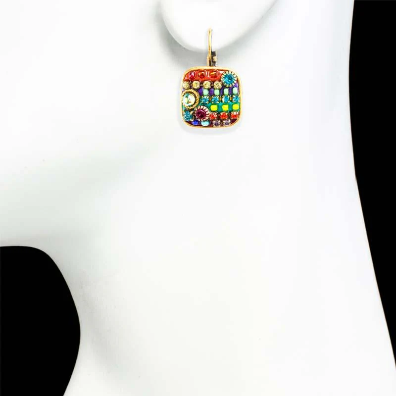 Michal Golan Multi Bright Square Earrings - Image 2