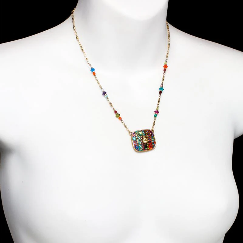 Michal Golan Multi-Bright Square Necklace - Image 2