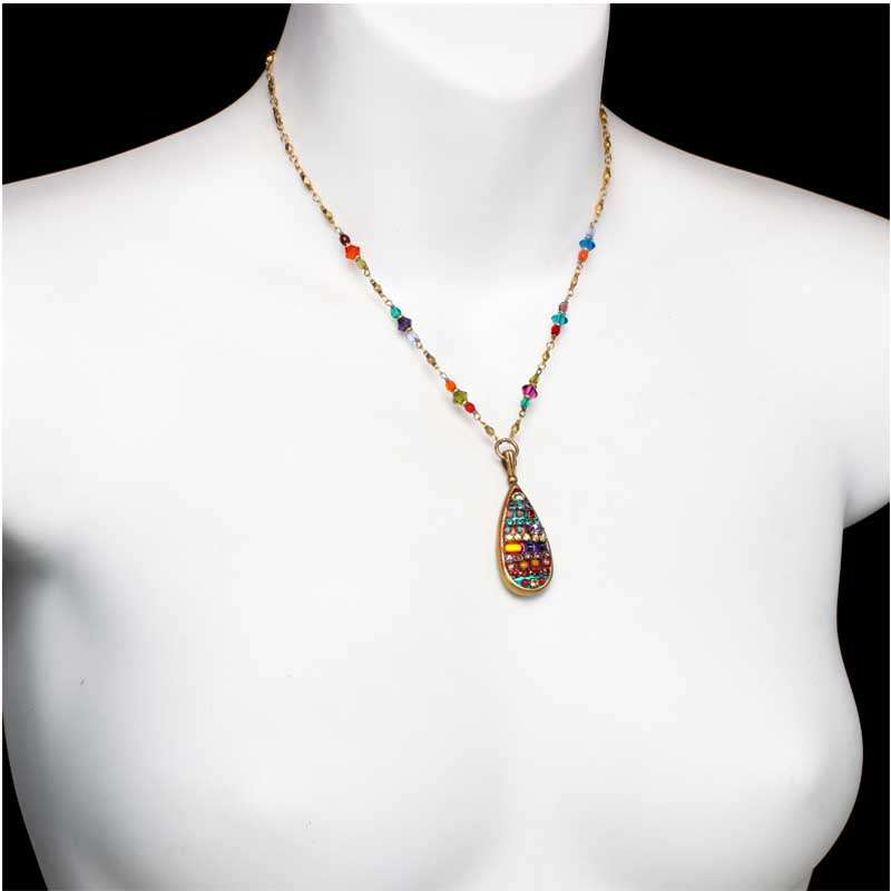 Michal Golan Multi Bright Teardrop Necklace - Image 2