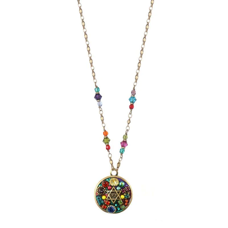 Michal Golan Rainbow Star of David Necklace