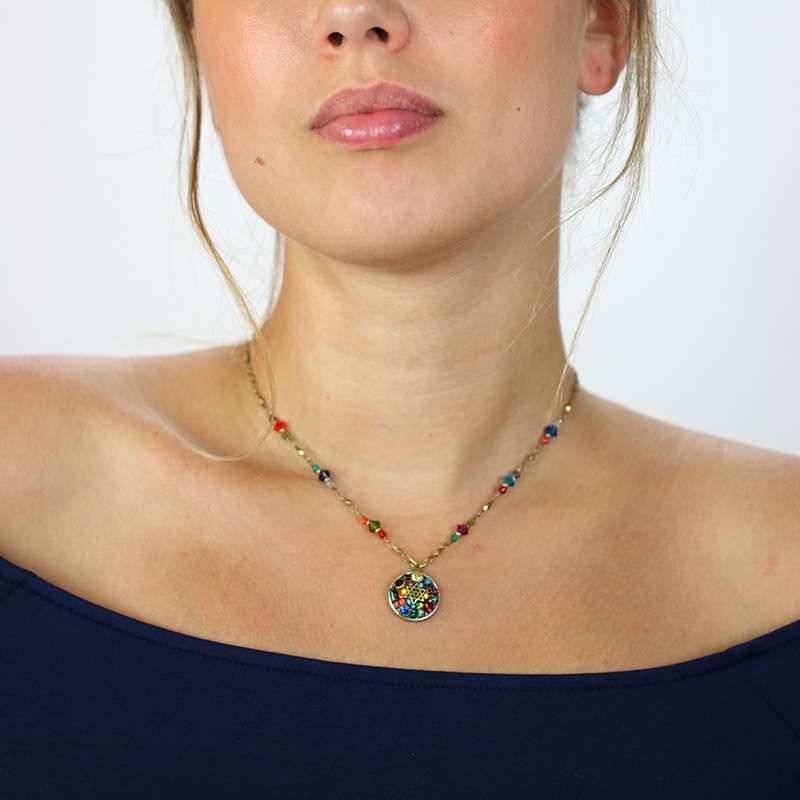 Michal Golan Rainbow Star of David Necklace - Image 2