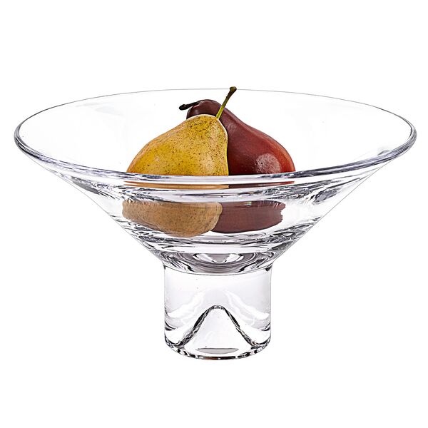 Monaco Pedestal Mouth Blown European Lead Free Crystal Centerpiece or Fruit Bowl