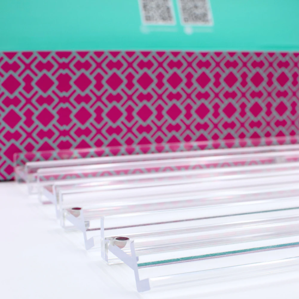 Classic Premium Acrylic Mahjong Racks w/Magnetic Pushers (Clear, 20" each, Set of 4) - Image 10